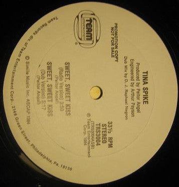 Tina Spike : Sweet, Sweet Kiss (12", Promo)