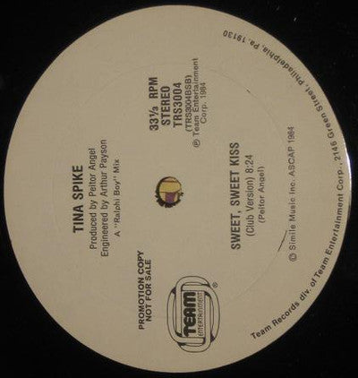Tina Spike : Sweet, Sweet Kiss (12", Promo)