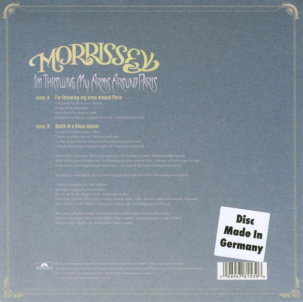 Morrissey : I'm Throwing My Arms Around Paris (7", Single)