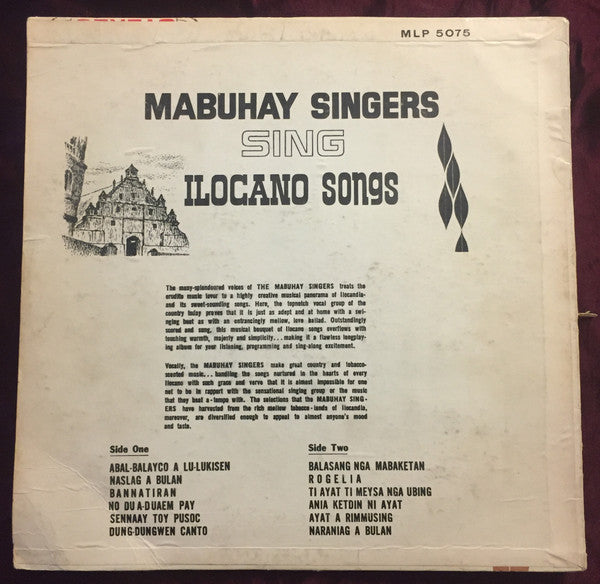 Mabuhay Singers : Mabuhay Singers Sing Ilocano Songs (LP, Album, Mono)