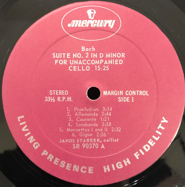 Bach*, Janos Starker : Suites For Solo Cello No.2 In D Minor No.5 In C Minor (LP)
