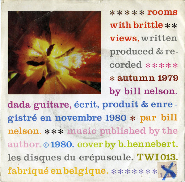 Bill Nelson : Rooms With Brittle Views / Dada Guitare (7", Single)