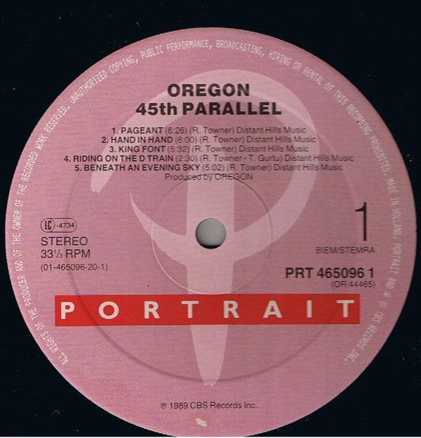 Oregon : 45th Parallel (LP, Album)