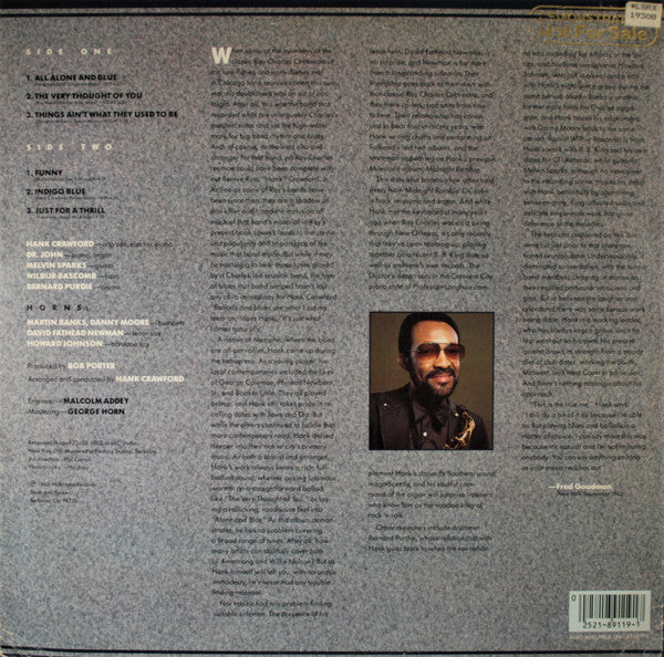 Hank Crawford : Indigo Blue (LP, Album, Pit)