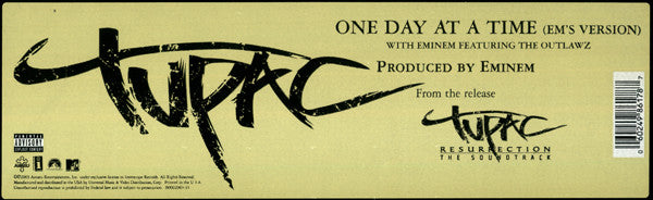 Tupac* With Eminem Featuring The Outlawz : One Day At A Time (Em's Version) (12")