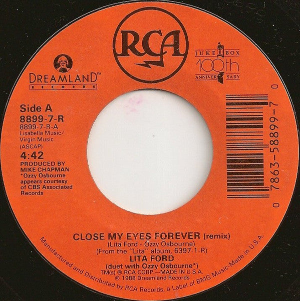 Lita Ford Duet With Ozzy Osbourne : Close My Eyes Forever (Remix) (7", Single)