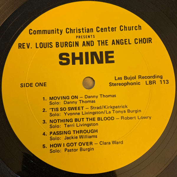 Community Christian Center Church Presents Rev. Louis Burgin And The Angel Choir : Shine (LP)