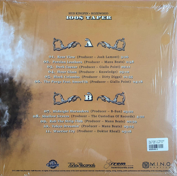 Hus Kingpin* & Rozewood : 100$ Taper (LP, Ltd)