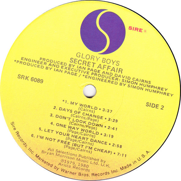 Secret Affair : Glory Boys (LP, Album)
