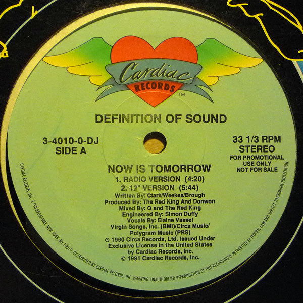 Definition Of Sound : Now Is Tomorrow (12", Promo)