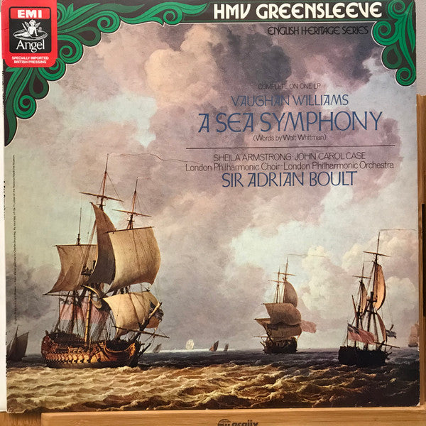 Vaughan Williams* • Sir Adrian Boult • Sheila Armstrong • John Carol Case • London Philharmonic Choir • London Philharmonic Orchestra : A Sea Symphony (LP, Album)