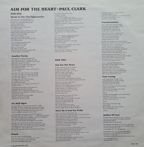 Paul Clark (5) : Aim For The Heart (LP, Album)