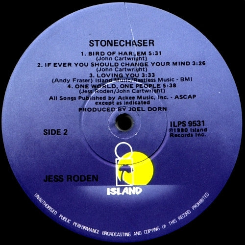 Jess Roden : Stonechaser (LP, Album, Los)