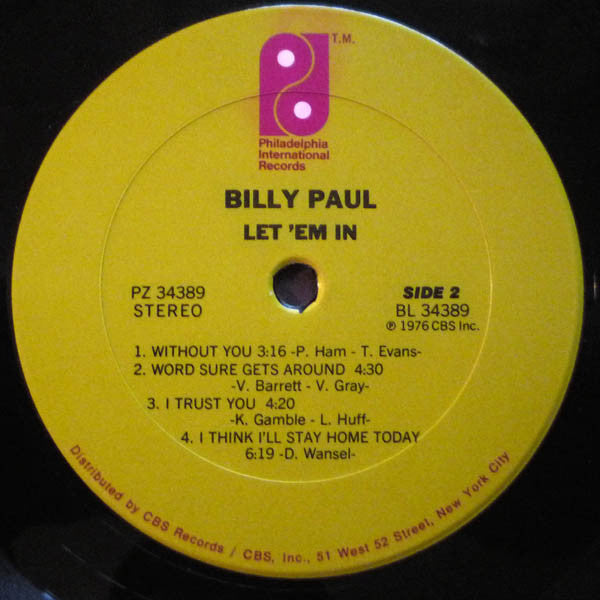 Billy Paul : Let 'Em In (LP, Album, San)