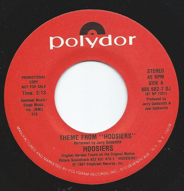 Jerry Goldsmith : Theme From "Hoosiers" (7", Promo)