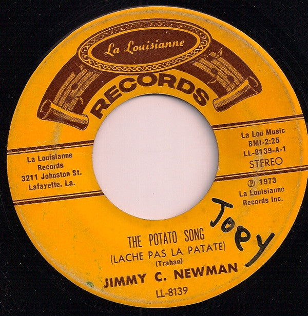 Jimmy C. Newman : The Potato Song (Lache Pas La Patate) (7")
