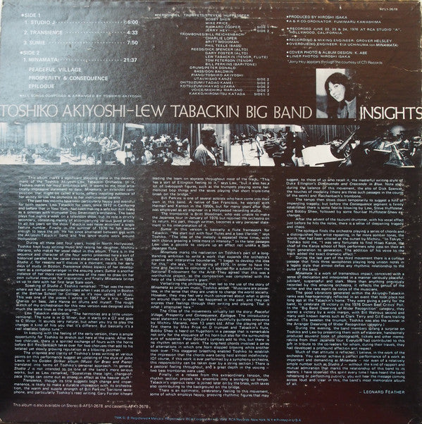 Toshiko Akiyoshi-Lew Tabackin Big Band : Insights (LP, Album)