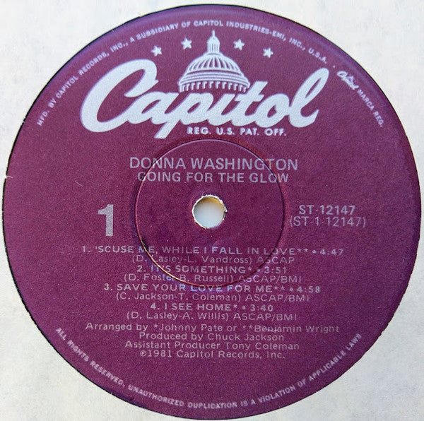 Donna Washington : Going For The Glow (LP, Album)