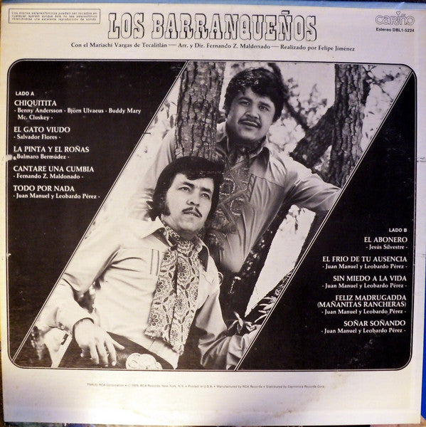 Los Barranqueños con el, Mariachi Vargas de Tecalitlán : Chiquitita (LP, Album)