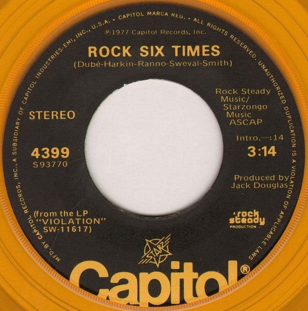 Starz (2) : Cherry Baby b/w Rock Six Times (7", Single, Styrene, Yel)