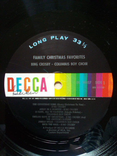 Bing Crosby And The Columbus Boychoir : Bing Crosby And The Columbus Boychoir Sing Family Christmas Favorites (LP, Comp, Mono, Ltd)