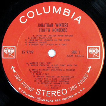 Jonathan Winters : Stuff 'N Nonsense (LP, Album, Ter)