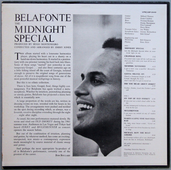 Harry Belafonte : The Midnight Special (LP, Album, Ter)