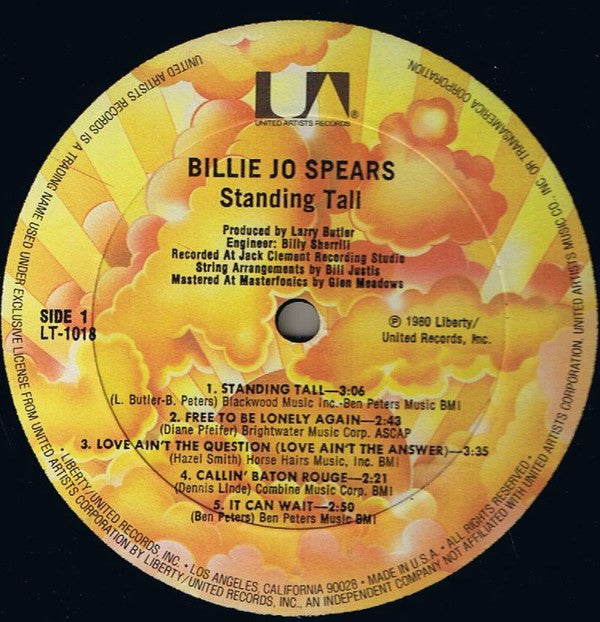 Billie Jo Spears : Standing Tall (LP, Album)