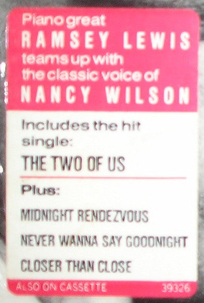 Ramsey Lewis & Nancy Wilson : The Two Of Us (LP, Album)