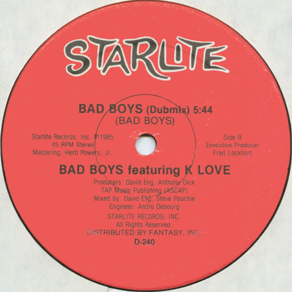 Bad Boys Featuring K Love : Bad Boys (12")