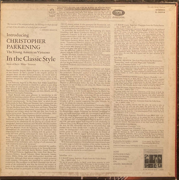 Christopher Parkening : In The Classic Style (LP, Album)