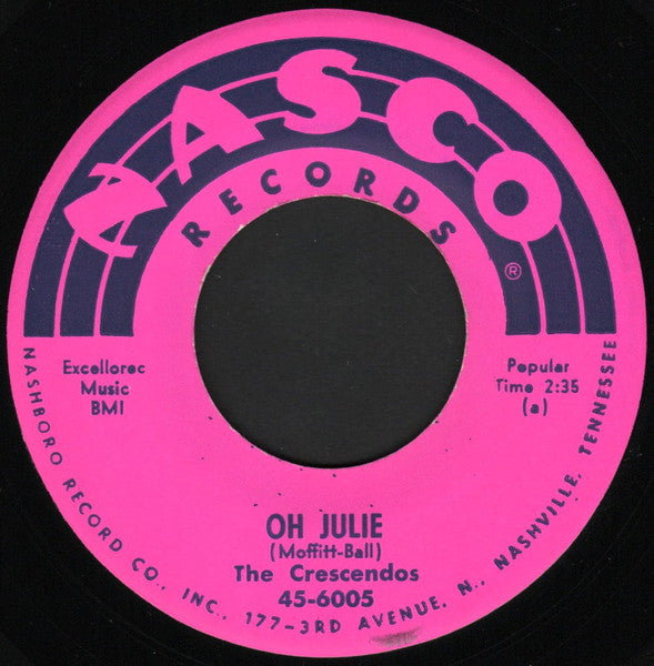 The Crescendos : Oh Julie / My Little Girl (7", Single)