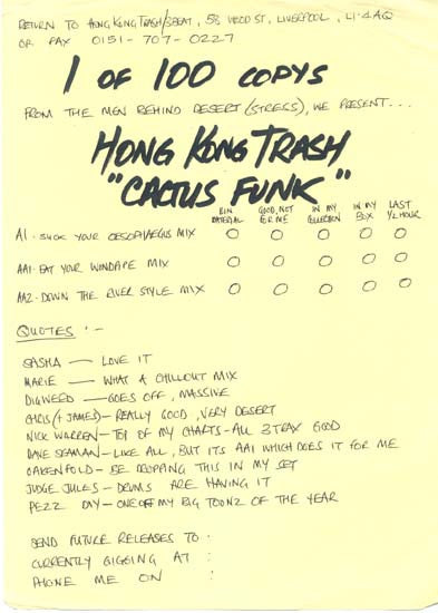 Hong Kong Trash : Cactus Funk (12", W/Lbl, Sta)
