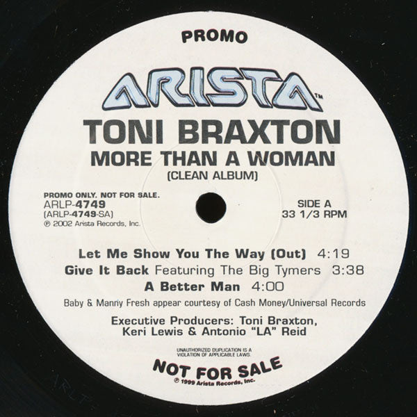 Toni Braxton : More Than A Woman (Clean Album) (2xLP, Album, Promo)