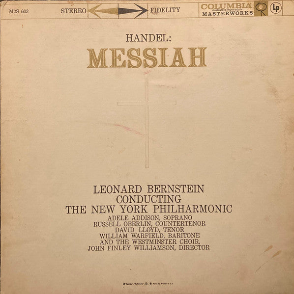 Handel*, Leonard Bernstein, The New York Philharmonic*, The Westminster Choir* : Messiah (2xLP, Gat)