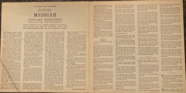 Handel*, Leonard Bernstein, The New York Philharmonic*, The Westminster Choir* : Messiah (2xLP, Gat)