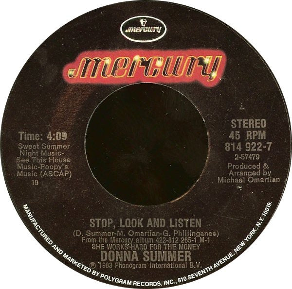 Donna Summer : Stop, Look And Listen (7", Single)