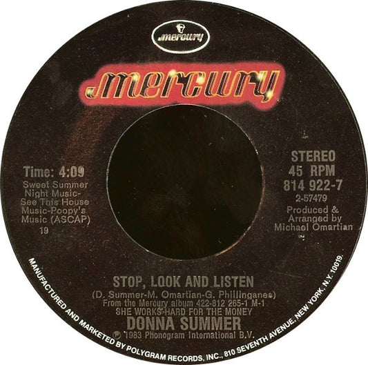 Donna Summer : Stop, Look And Listen (7", Single)