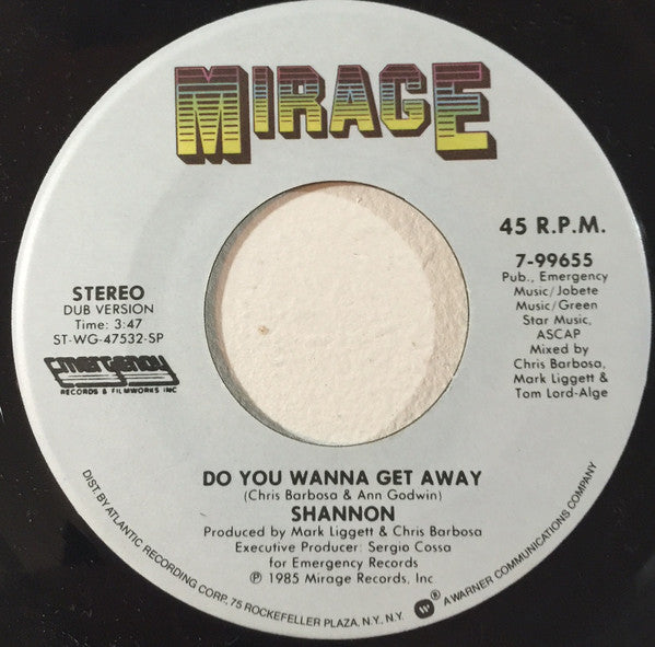 Shannon : Do You Wanna Get Away (7", Single)