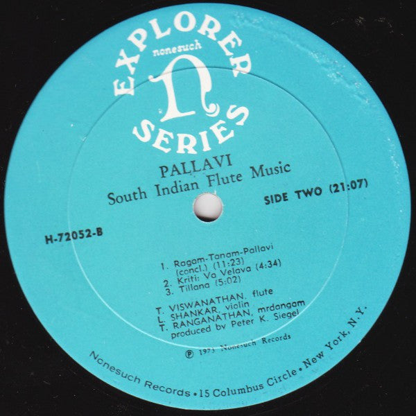 T. Viswanathan*, L. Shankar*, T. Ranganathan* : Pallavi: South Indian Flute Music (LP, Album)