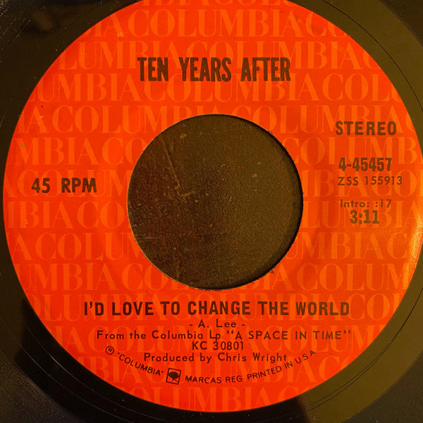 Ten Years After : I'd Love To Change The World / Let The Sky Fall (7", Single, 1st)
