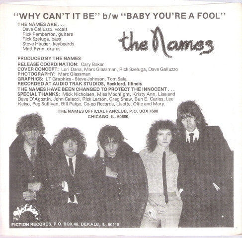 The Names (2) : Why Can't It Be (7")