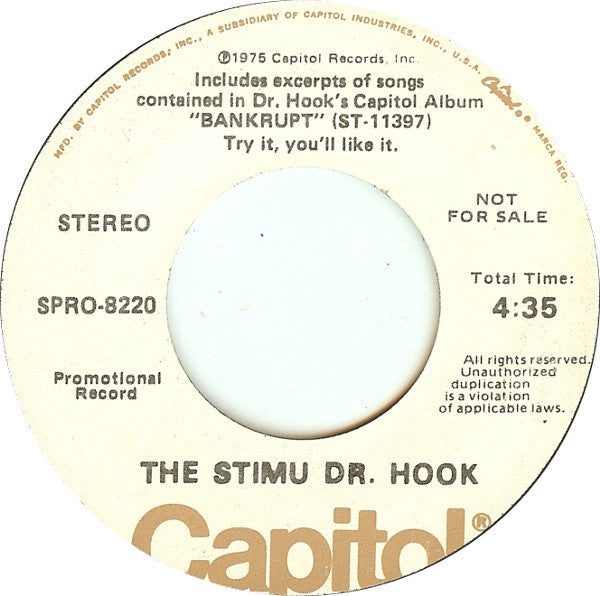 Dr. Hook : A Free Stimu From Dr. Hook (7", Promo)