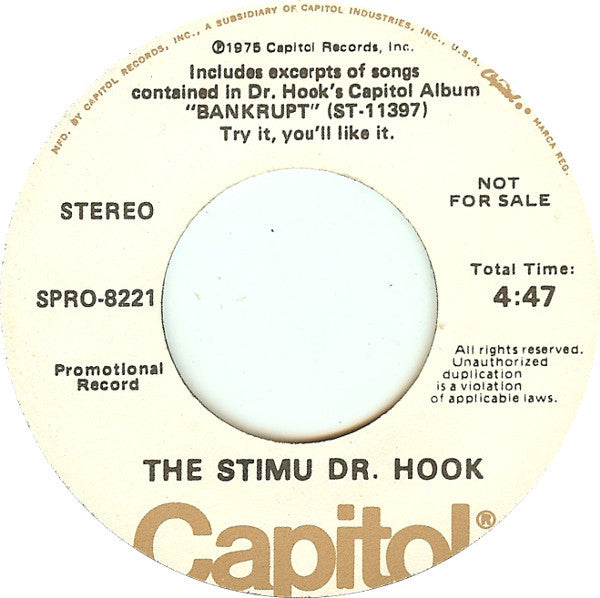 Dr. Hook : A Free Stimu From Dr. Hook (7", Promo)