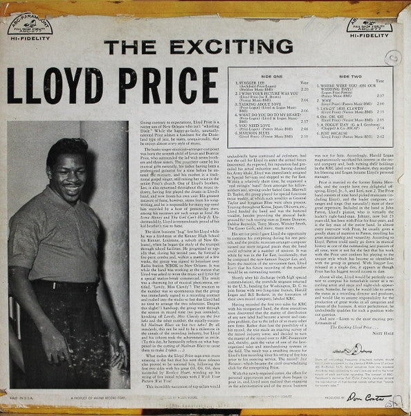 Lloyd Price : The Exciting Lloyd Price (LP, Album, Mono)