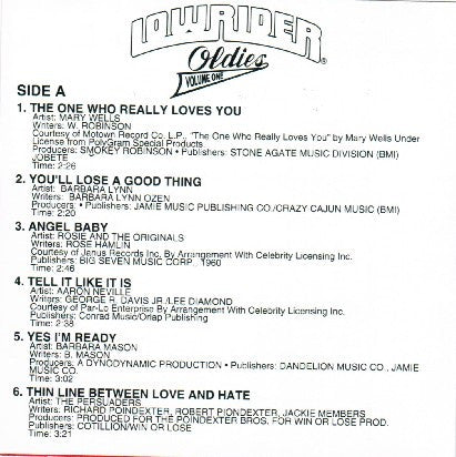 Various : Lowrider Oldies Volume One (CD, Comp)