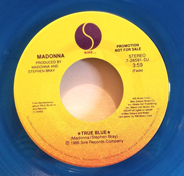 Madonna : True Blue (7", Ltd, Promo, Blu)