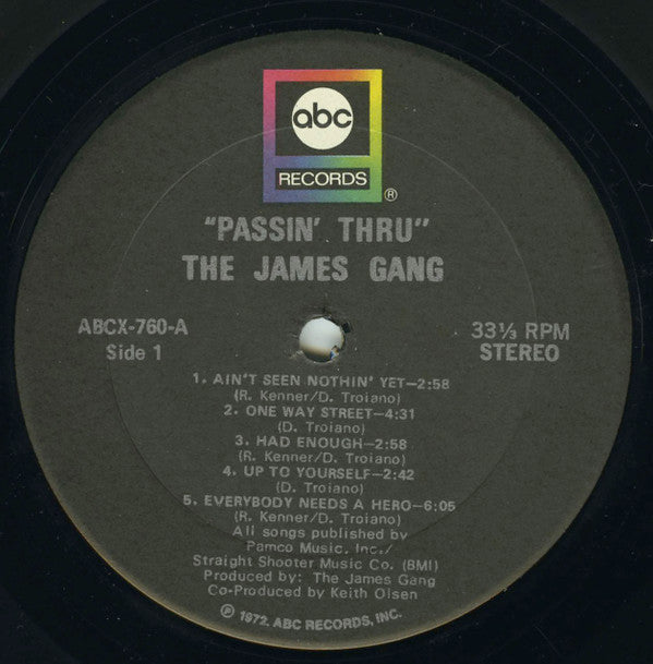 James Gang : Passin' Thru (LP, Album)