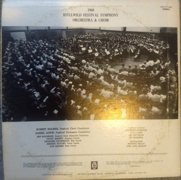 Various : University Of Southern Idyllwild California School Of Music And The Arts Seventh Annual Isomata Music Festival Choir With The Festival Symphony Orchestra (3xLP, Comp)