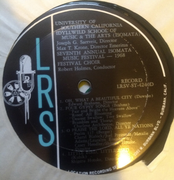 Various : University Of Southern Idyllwild California School Of Music And The Arts Seventh Annual Isomata Music Festival Choir With The Festival Symphony Orchestra (3xLP, Comp)